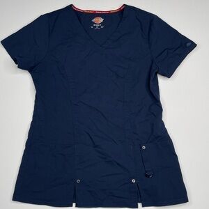 Dickies Scrub Top Shirt Navy Blue Nurse Doctor Hospital Vet Tech Uniform Medical